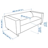 KLIPPAN Bezug 2er-Sofa, Långban leuchtend rot