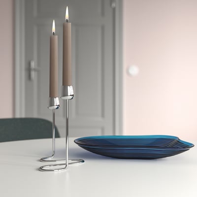 KLOKHET Kerze, duftneutral, dunkel graubeige, 25 cm