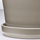 KLOTLÖNN Blumentopf mit Untersetzer, drinnen/draußen/grau/beige, 15 cm
