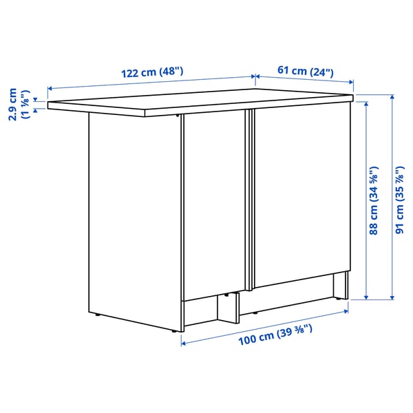 KNOXHULT Eckunterschrank, dunkelgrau, 100x91 cm