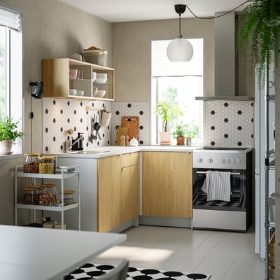 KNOXHULT Wandschrank mit Schiebetüren, Eichenachbildung, 120x29x37.5 cm