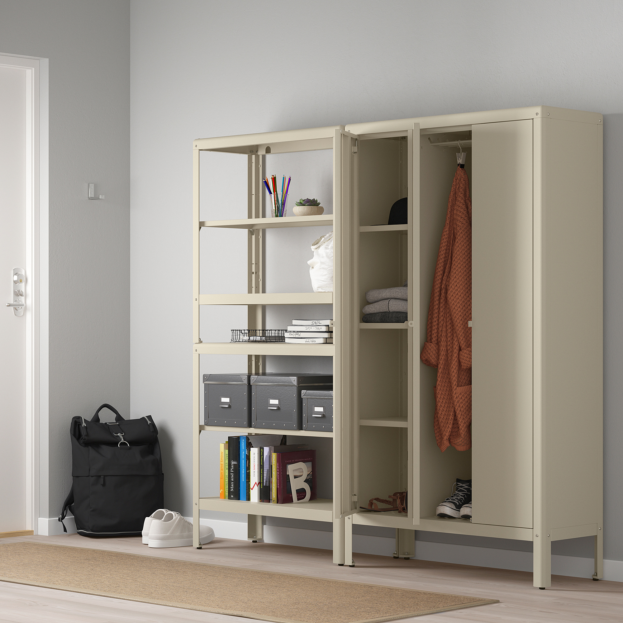 KOLBJÖRN Regal mit Schrank - beige - IKEA Schweiz