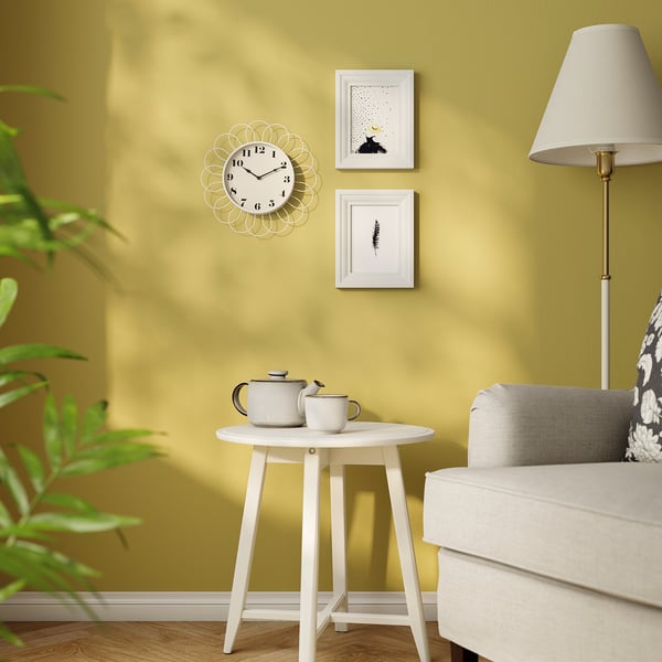 KOPPARDUVA Wanduhr, weiß/beige, 29 cm