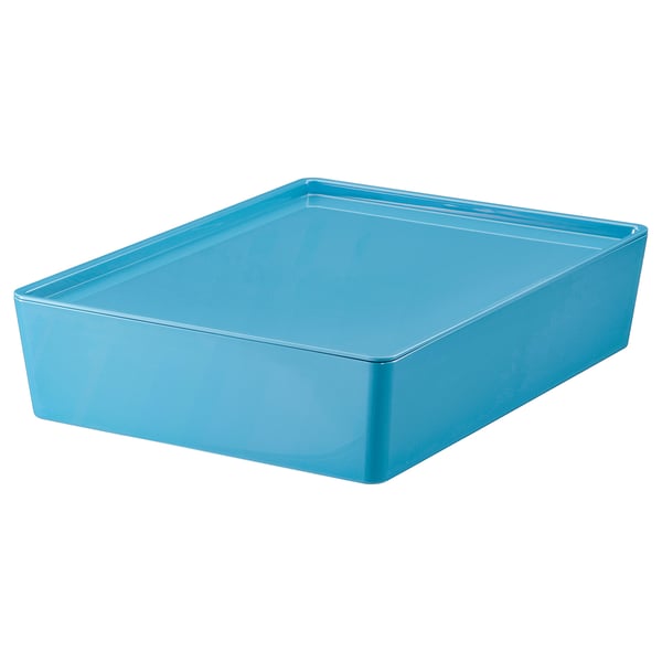 KUGGIS Box mit Deckel - blau, Kunststoff - IKEA Schweiz
