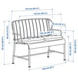 LÄCKÖ 2er-Sofa/außen, grau/Kuddarna helles Graubeige