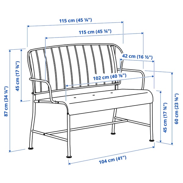 LÄCKÖ 2er-Sofa/außen, grau