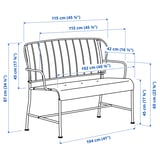 LÄCKÖ 2er-Sofa/außen, grau