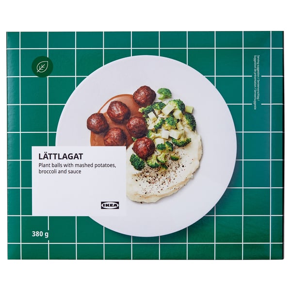 LÄTTLAGAT Proteinbällchen mit Kartoffelpüree, Fertiggericht gefroren, 380 g