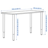 LAGKAPTEN / OLOV Schreibtisch, weiß anthrazit/weiß, 140x60 cm