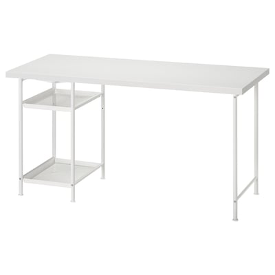 LAGKAPTEN / SPÄND Schreibtisch, weiß, 140x60 cm