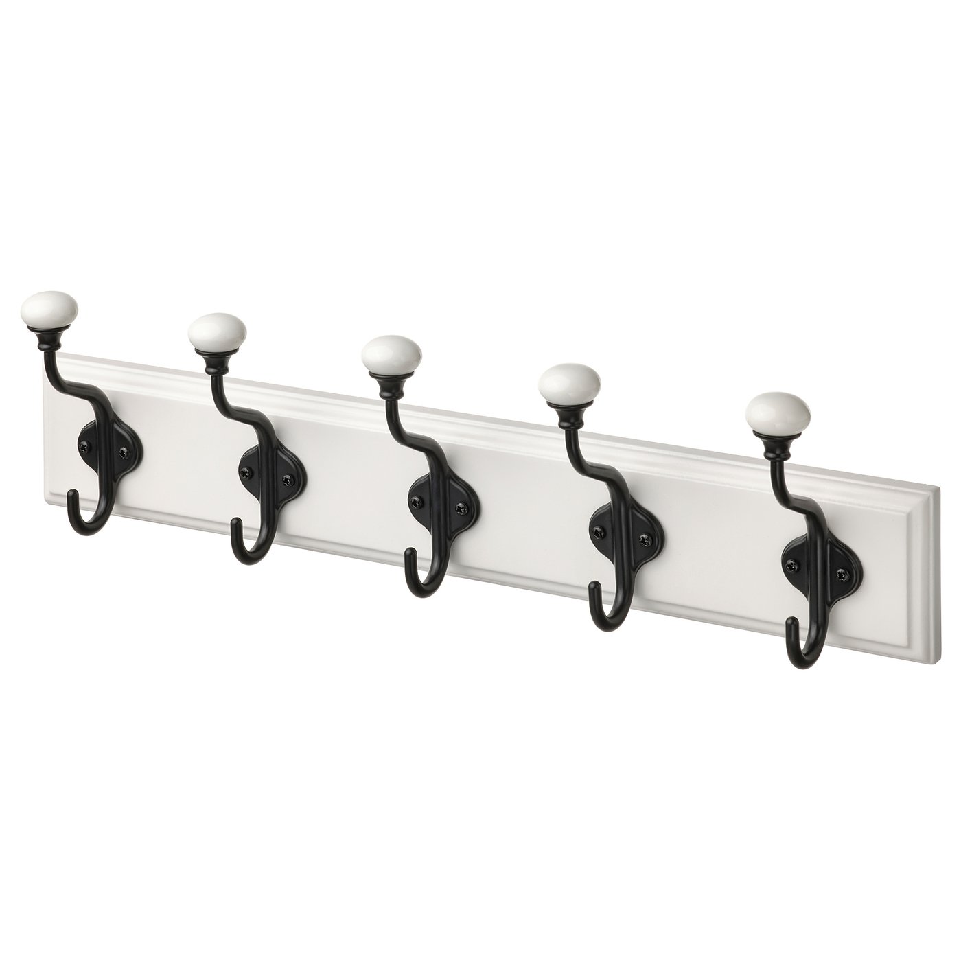LANDKRABBA Leiste mit 5 Haken - weiß 50 cm