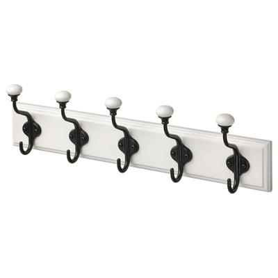 LANDKRABBA Leiste mit 5 Haken, weiß, 50 cm