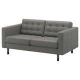 LANDSKRONA 2er-Sofa, Grann/Bomstad graugrün/Holz/schwarz