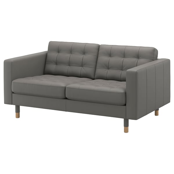 LANDSKRONA 2er-Sofa, Grann/Bomstad graugrün/Holz