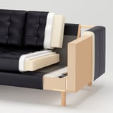 LANDSKRONA 2er-Sofa, Grann/Bomstad graugrün/Holz