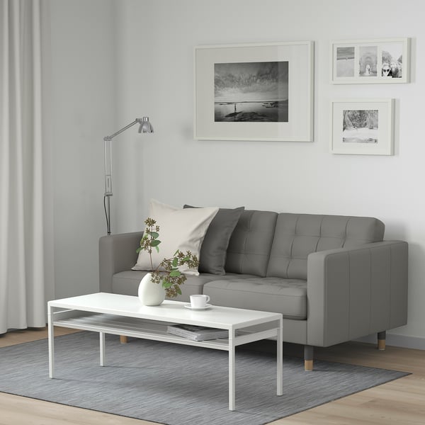 LANDSKRONA 2er-Sofa, Grann/Bomstad graugrün/Holz