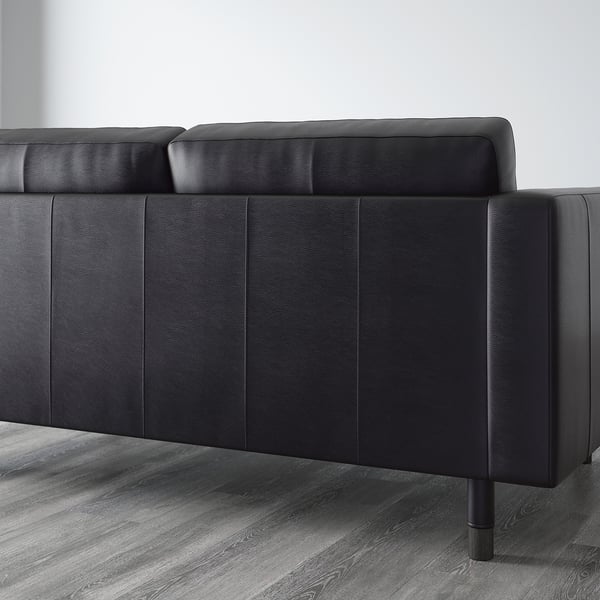 LANDSKRONA 2er-Sofa, Grann/Bomstad schwarz/Holz/schwarz