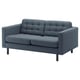LANDSKRONA 2er-Sofa, Gunnared blau/Holz/schwarz