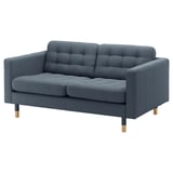 LANDSKRONA 2er-Sofa, Gunnared blau/Holz