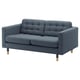 LANDSKRONA 2er-Sofa, Gunnared blau/Holz