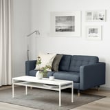 LANDSKRONA 2er-Sofa, Gunnared blau/Holz