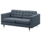 LANDSKRONA 2er-Sofa, Gunnared blau/Metall