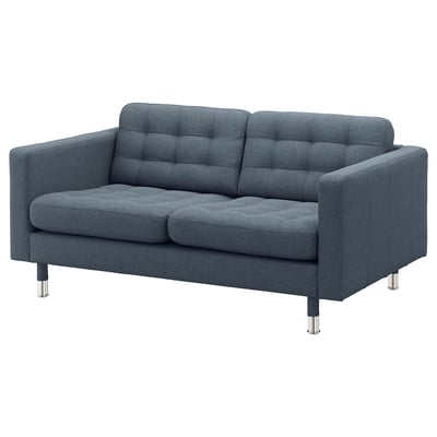 LANDSKRONA 2er-Sofa, Gunnared blau/Metall