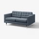 LANDSKRONA 2er-Sofa, Gunnared blau/Metall