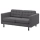 LANDSKRONA 2er-Sofa, Gunnared dunkelgrau/Holz/schwarz