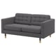LANDSKRONA 2er-Sofa, Gunnared dunkelgrau/Holz