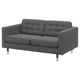LANDSKRONA 2er-Sofa, Gunnared dunkelgrau/Metall