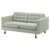LANDSKRONA 2er-Sofa, Gunnared hellgrün/Holz/schwarz