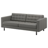 LANDSKRONA 3er-Sofa, Grann/Bomstad graugrün/Holz/schwarz