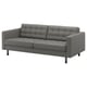 LANDSKRONA 3er-Sofa, Grann/Bomstad graugrün/Holz/schwarz