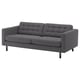 LANDSKRONA 3er-Sofa, Gunnared dunkelgrau/Holz/schwarz