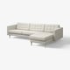 LANDSKRONA 4er-Sofa mit Récamiere, Gunnared beige/Metall