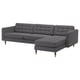 LANDSKRONA 4er-Sofa, mit Récamiere/Gunnared dunkelgrau/Holz