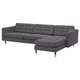 Option: LANDSKRONA 4er-Sofa, mit Récamiere/Gunnared dunkelgrau/Metall