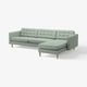 LANDSKRONA 4er-Sofa, mit Récamiere/Gunnared hellgrün/Holz