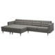 LANDSKRONA 4er-Sofa mit Récamieren, Grann/Bomstad graugrün/Metall