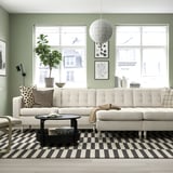 LANDSKRONA 4er-Sofa mit Récamieren, Gunnared beige/Metall