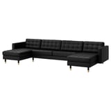 LANDSKRONA 5er-Sofa, mit Récamieren/Grann/Bomstad schwarz/Holz