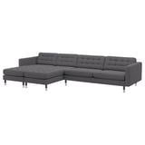 LANDSKRONA 5er-Sofa, mit Récamieren/Gunnared dunkelgrau/Metall