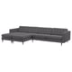 LANDSKRONA 5er-Sofa, mit Récamieren/Gunnared dunkelgrau/Metall