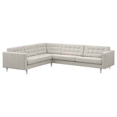 LANDSKRONA Ecksofa 5-sitzig, Gunnared beige/Metall
