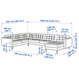 LANDSKRONA Ecksofa 6-sitzig, mit Récamiere/Gunnared dunkelgrau/Metall