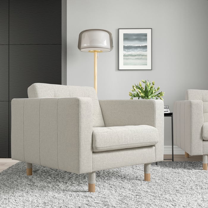 LANDSKRONA Sessel, Gunnared beige/Holz IKEA Schweiz