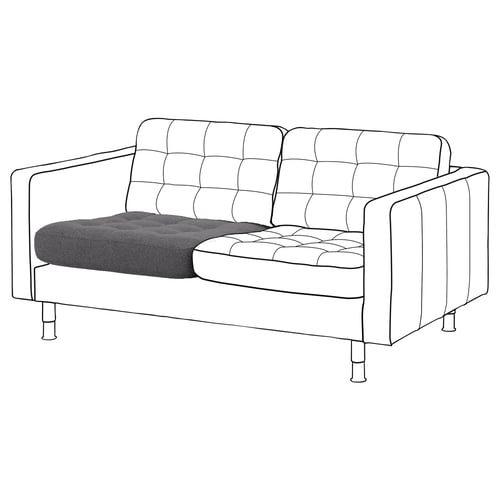 LANDSKRONA Sitzpolster für 2er-Sofa, Gunnared/dunkelgrau als Ersatz