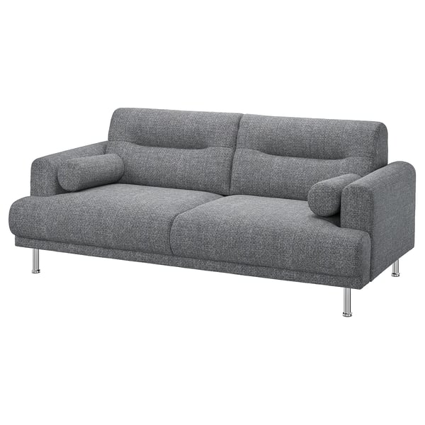 LÅNGARYD 2er-Sofa, Lejde/grau/schwarz Metall