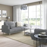 LÅNGARYD 2er-Sofa, Lejde/grau/schwarz Metall